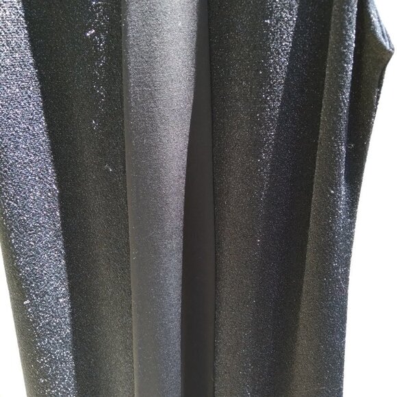 maxandcleo  Black Lurex & Matte Black Cocktail Dress Wide Band Collar . - Picture 2 of 8